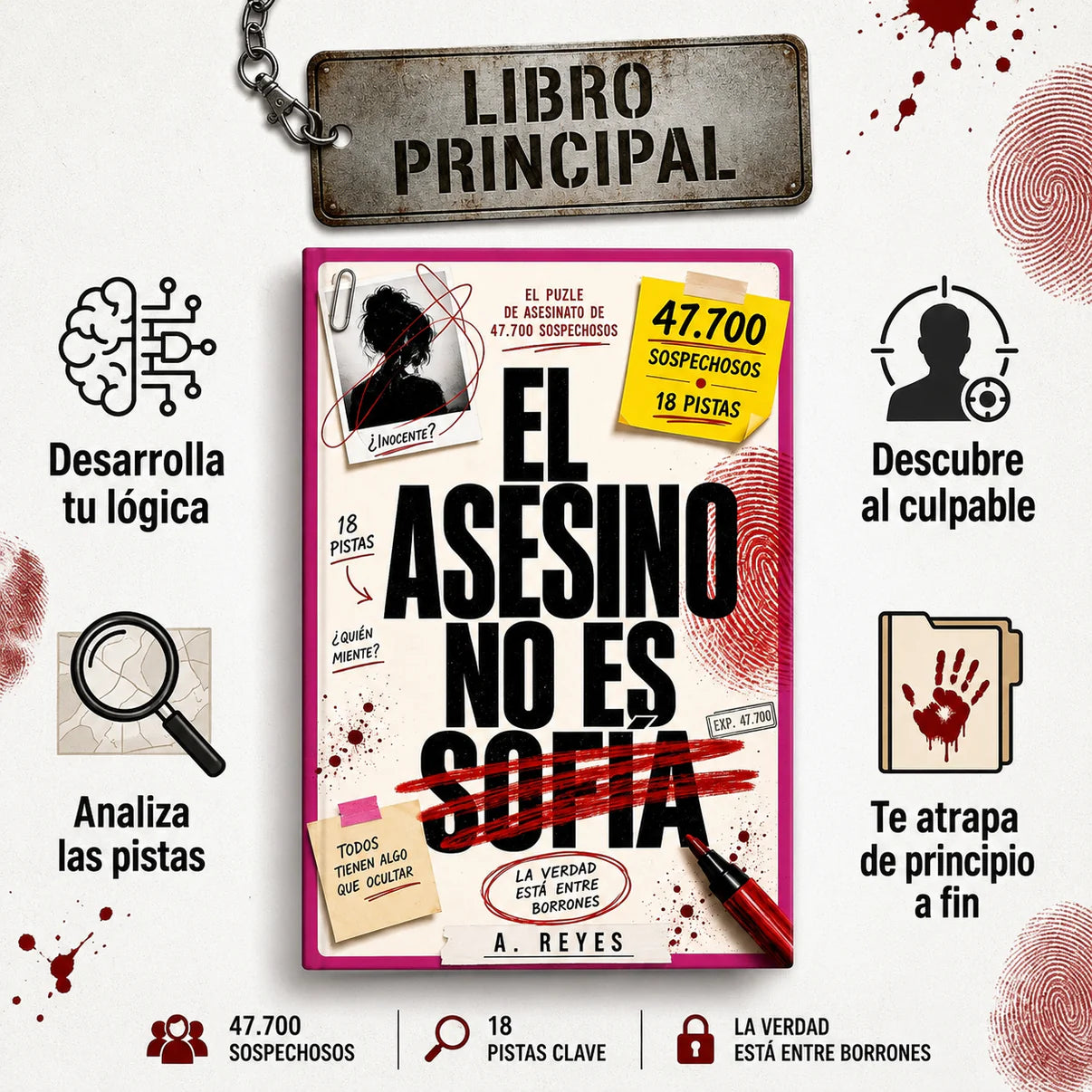 3X1 | El Asesino no es Sofía: El Enigma de los 47.700 Sospechosos + 2 Libros de Regalo
