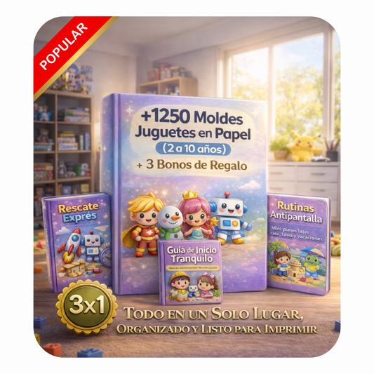 1250 Moldes de Juguetes en Papel + 3 Bonos Exclusivos