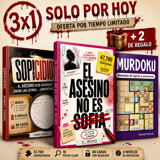 3X1 | El Asesino no es Sofía: El Enigma de los 47.700 Sospechosos + 2 Libros de Regalo